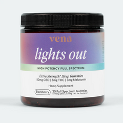 Jar of Vena Lights Out Extra Strength Sleep Gummies