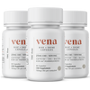 Three Rise and Shine CBD capsule bottles, front labels visible showing 25 mg CBD per serving and caffeine, on white background
