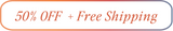 Promotional badge: 50% OFF + Free Shipping