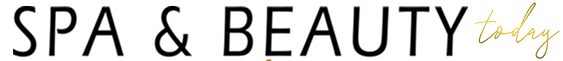 Stylized gold SPA & Beauty logo with thin gold line and script text 'today' at right