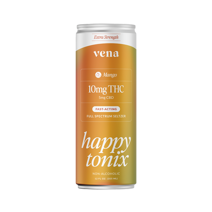 vena Mango canned beverage, 10mg THC 5mg CBD FAST ACTING FULL SPECTRUM / BROAD happy tonix NON ALCOHOLIC